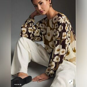Bl-nk Anthropologie Miranda Peasant Blouse SIZE S
